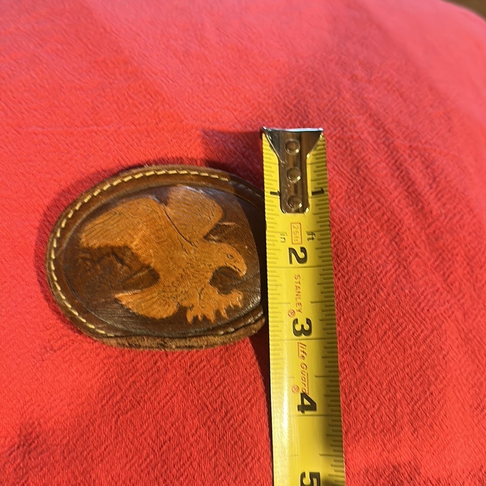 Vintage Western Leather Belt Buckle Eagle Embossed See pics for condition - Picture 5 of 5